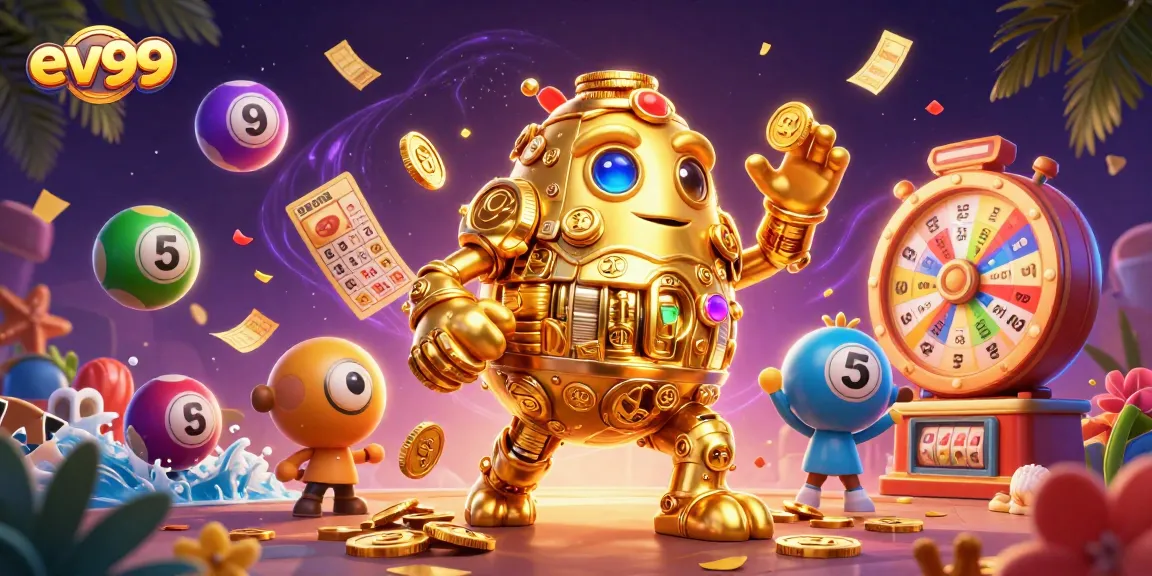 Engage in thrilling action at ev99, where vibrant lottery balls and a golden golem create excitement!