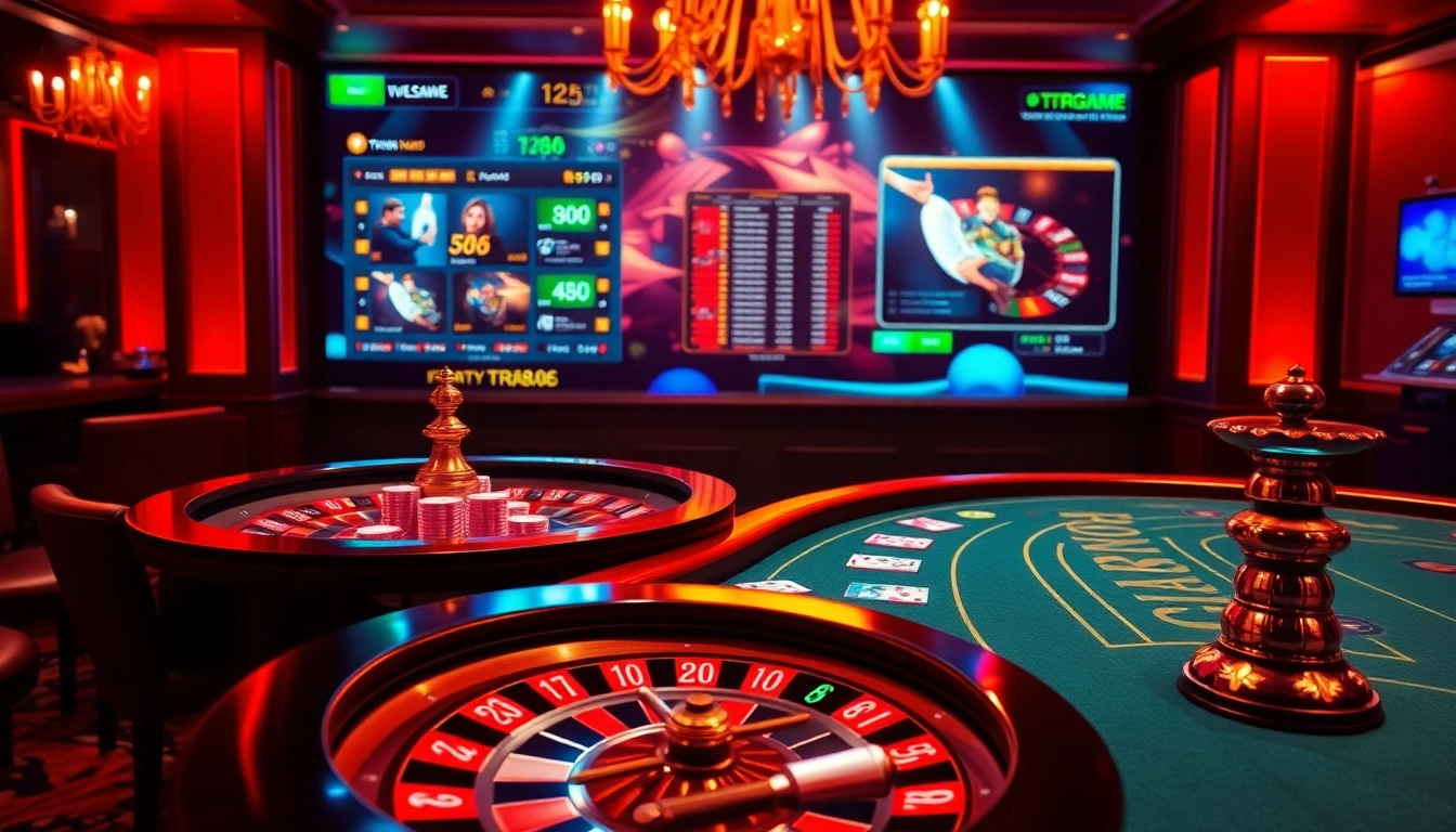 Experience the thrill of TR88 GAME at a luxurious online casino table with vibrant cards and chips.