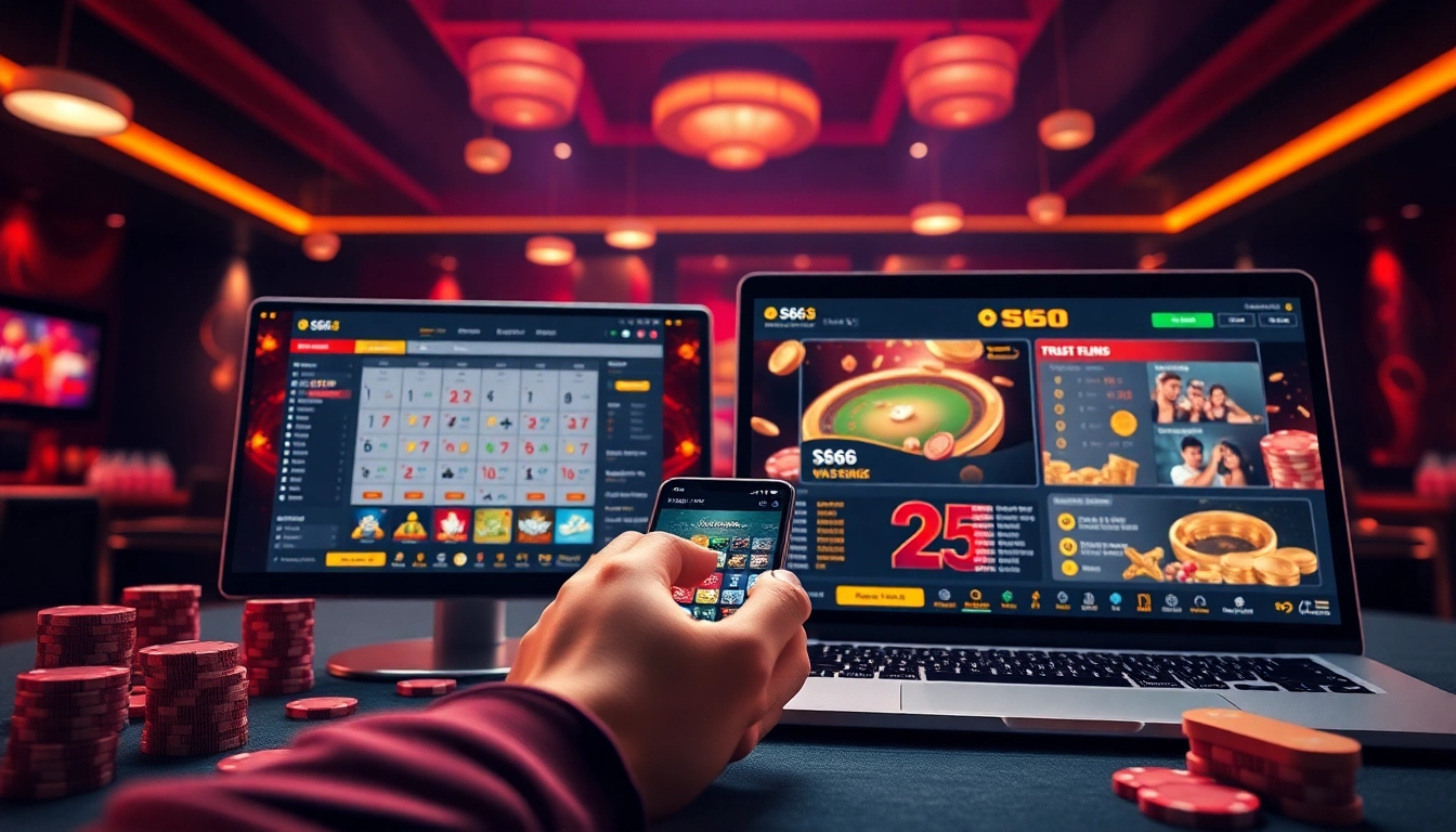 S666.nyc: A dynamic representation of online betting with modern devices, showcasing an engaging user experience.