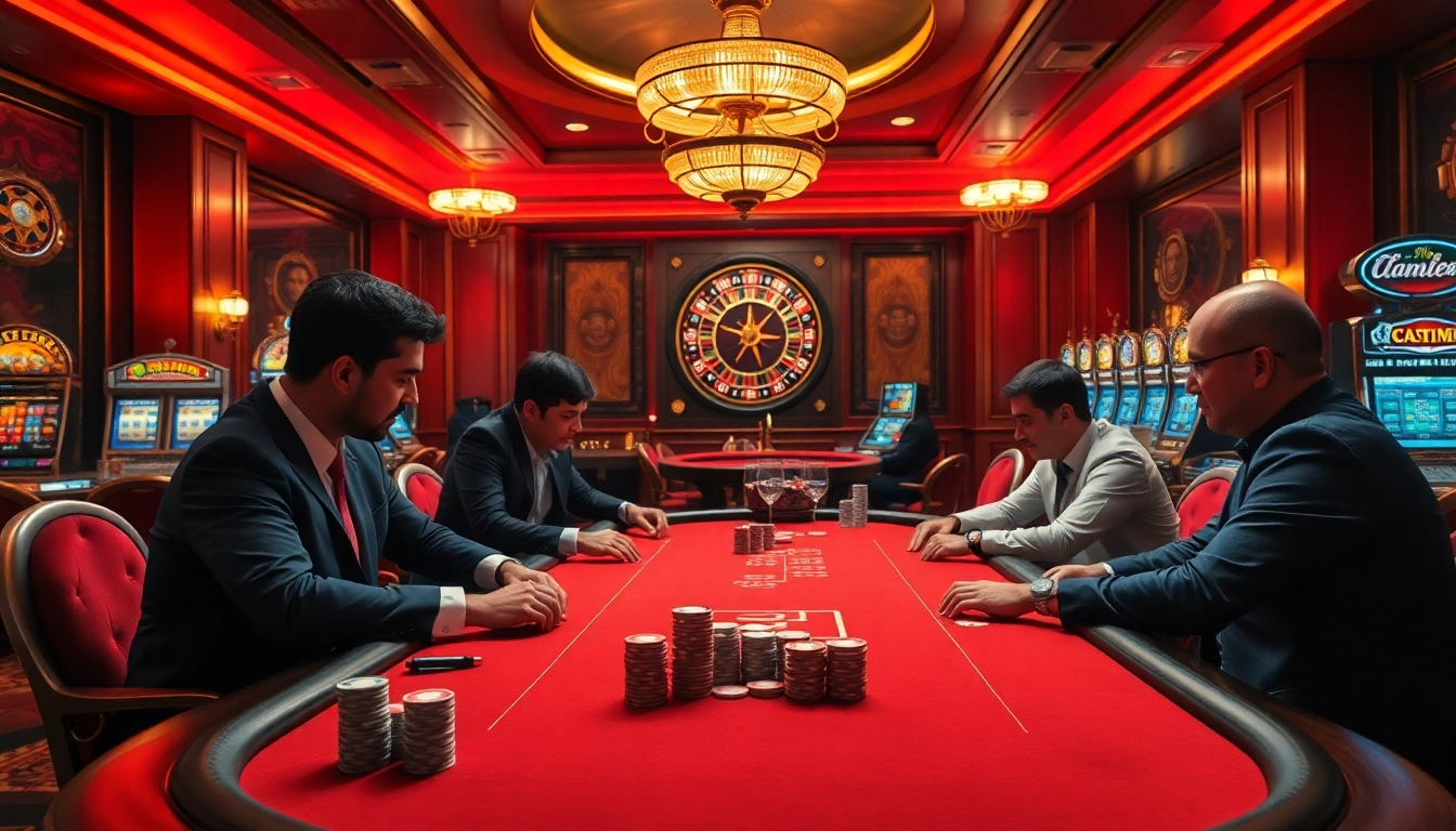 Experience high-stakes action at nk88 bet with professional players at a luxurious poker table.